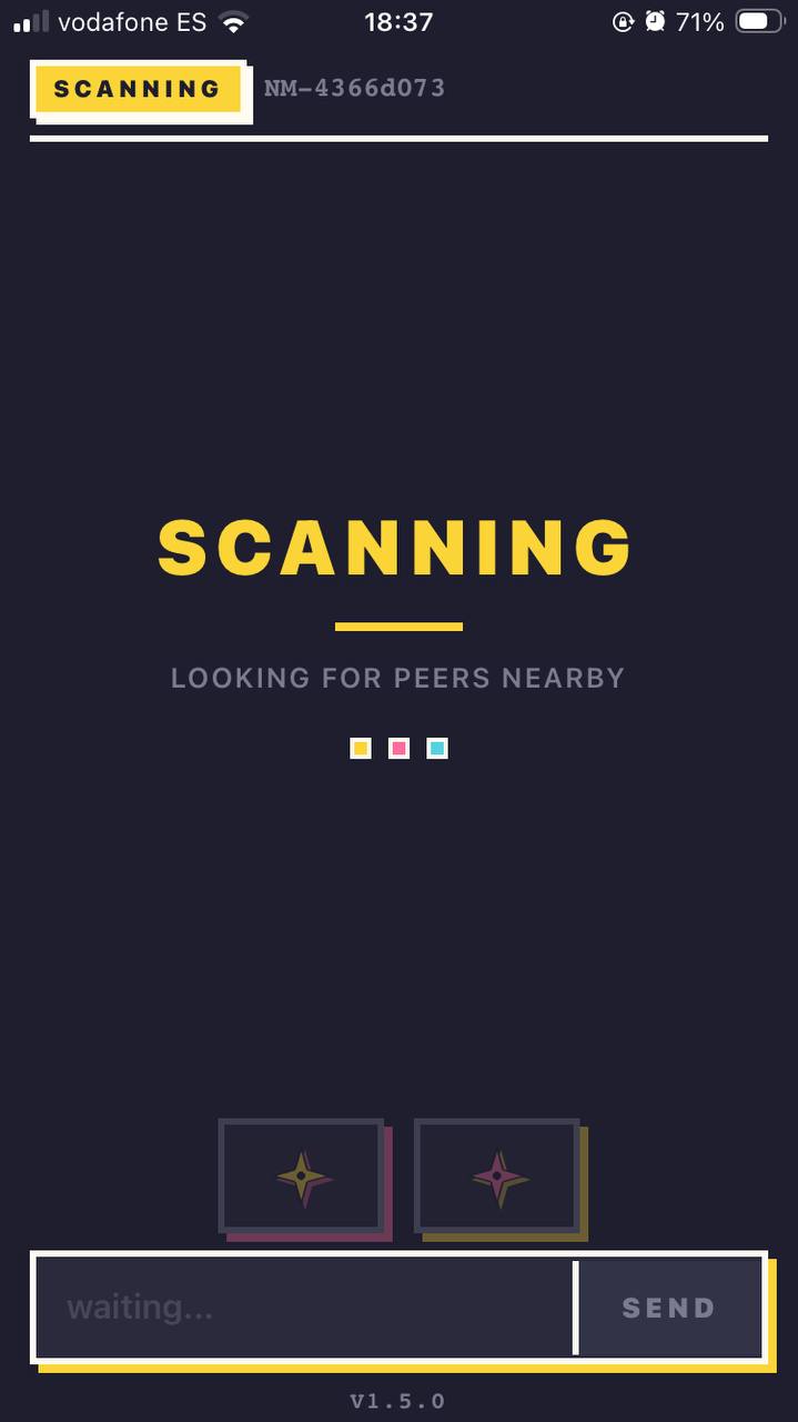 ninja-tch device discovery screen
